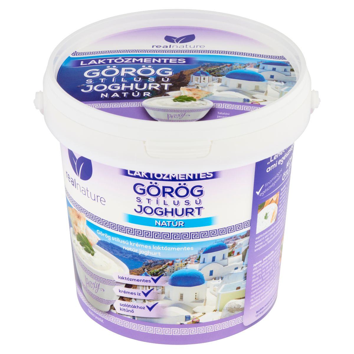 Real Nature Proxy Görög Stílusú Krémes Laktózmentes Natúr Joghurt 1 kg