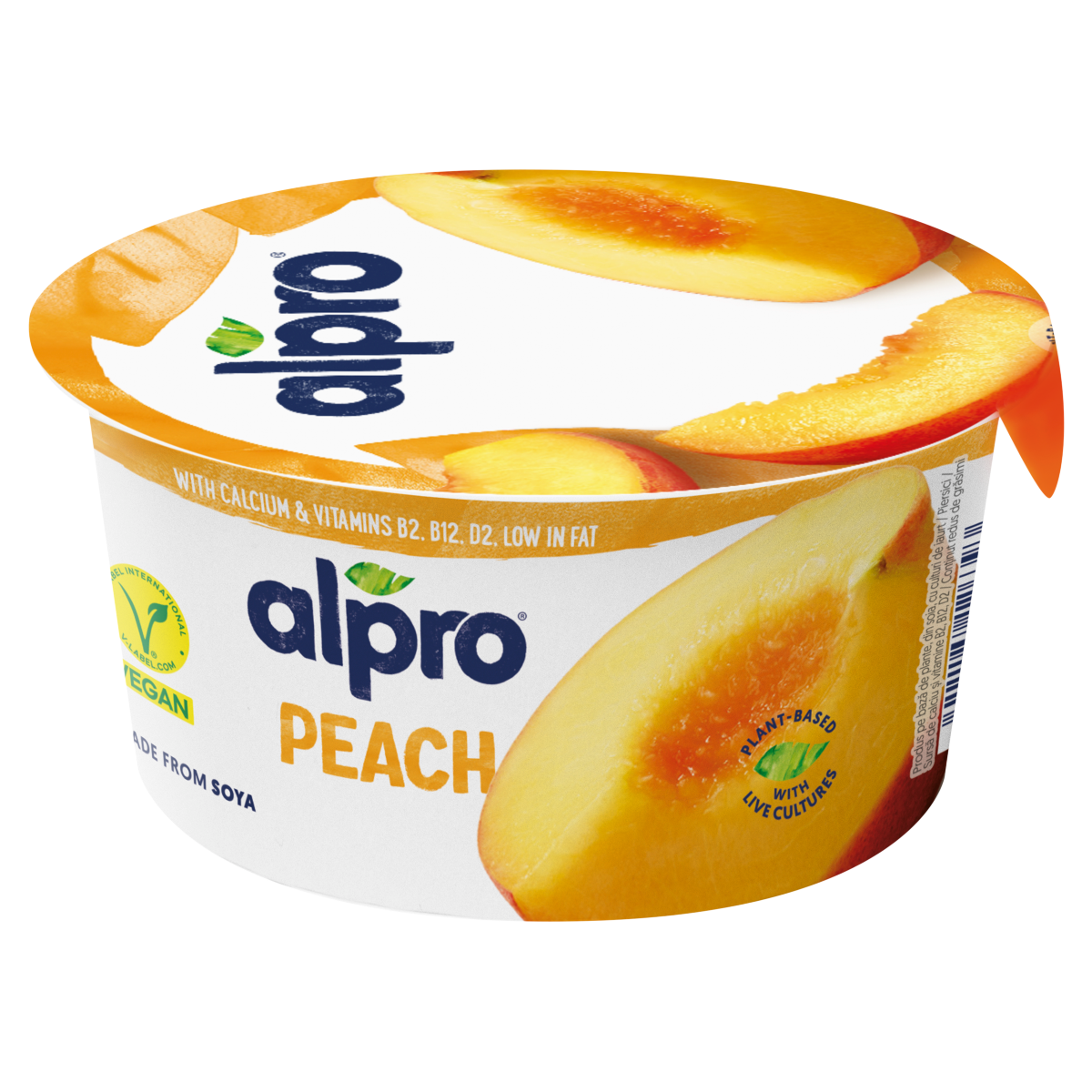ALPRO Őszibarackos Fermentált Szójakészítmény Hozzáadott Kalciummal és Vitaminokkal 150 g