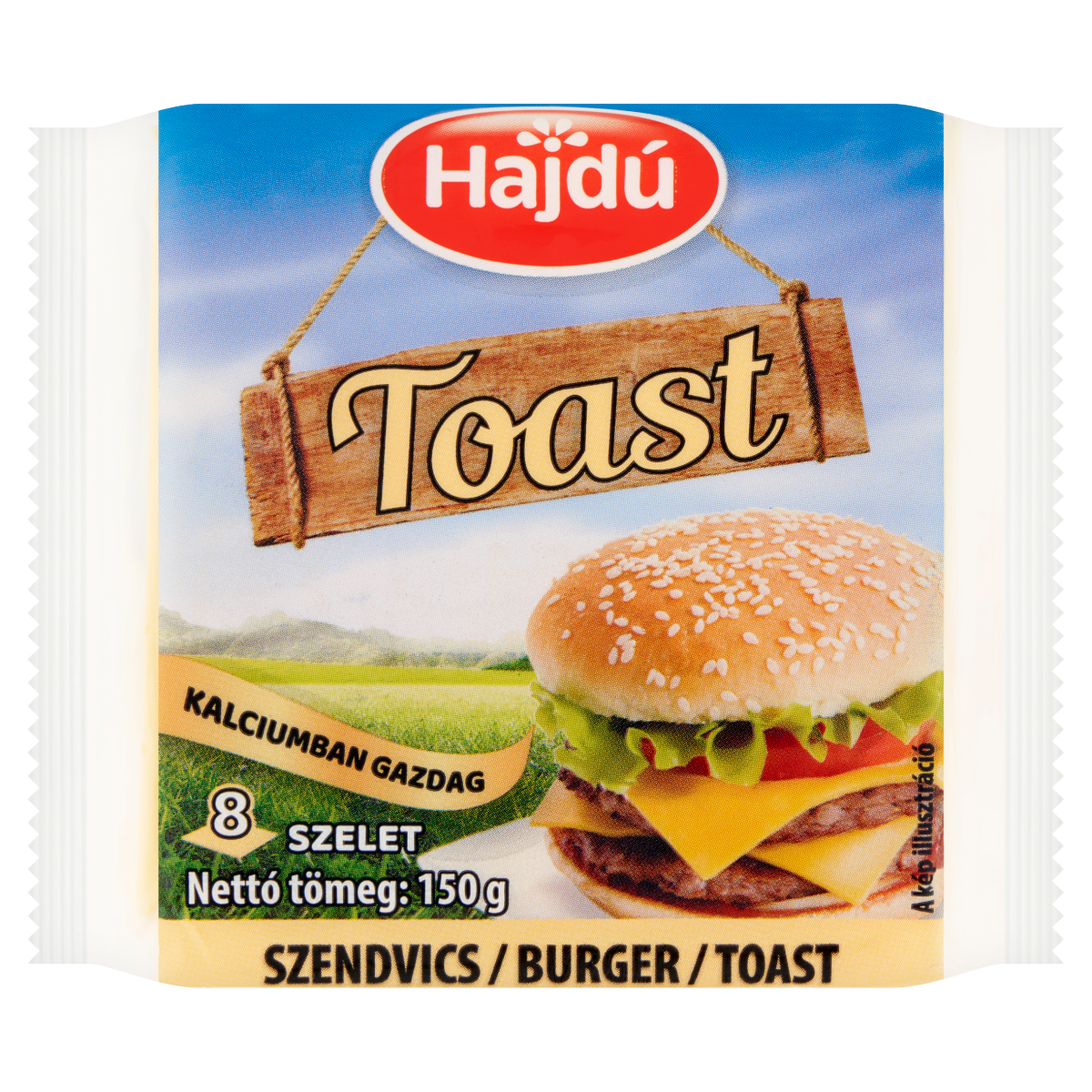 Hajdú Toast félzsíros ömlesztett sajt 8 db 150 g