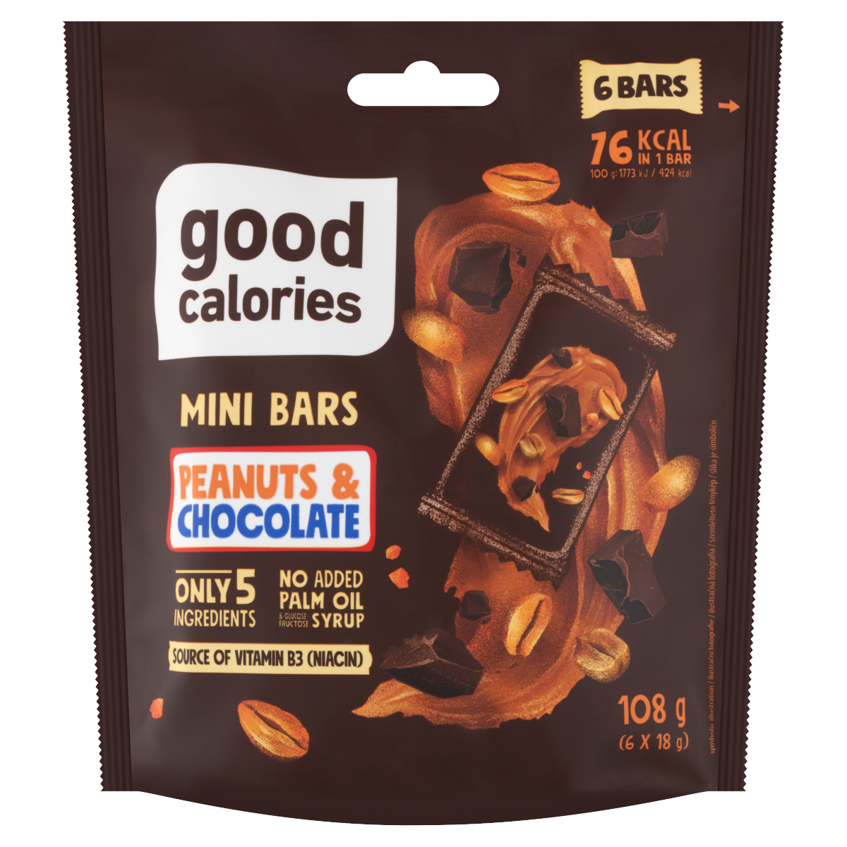 good calories datolyás miniszelet földimogyoróval és csokoládéval 6 x 18 g (108 g)