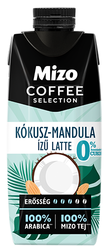 Mizo Coffee Selection Kókusz-Mandula ízű Latte UHT zsírszegény kávés tej édesítőszerekkel 250 ml