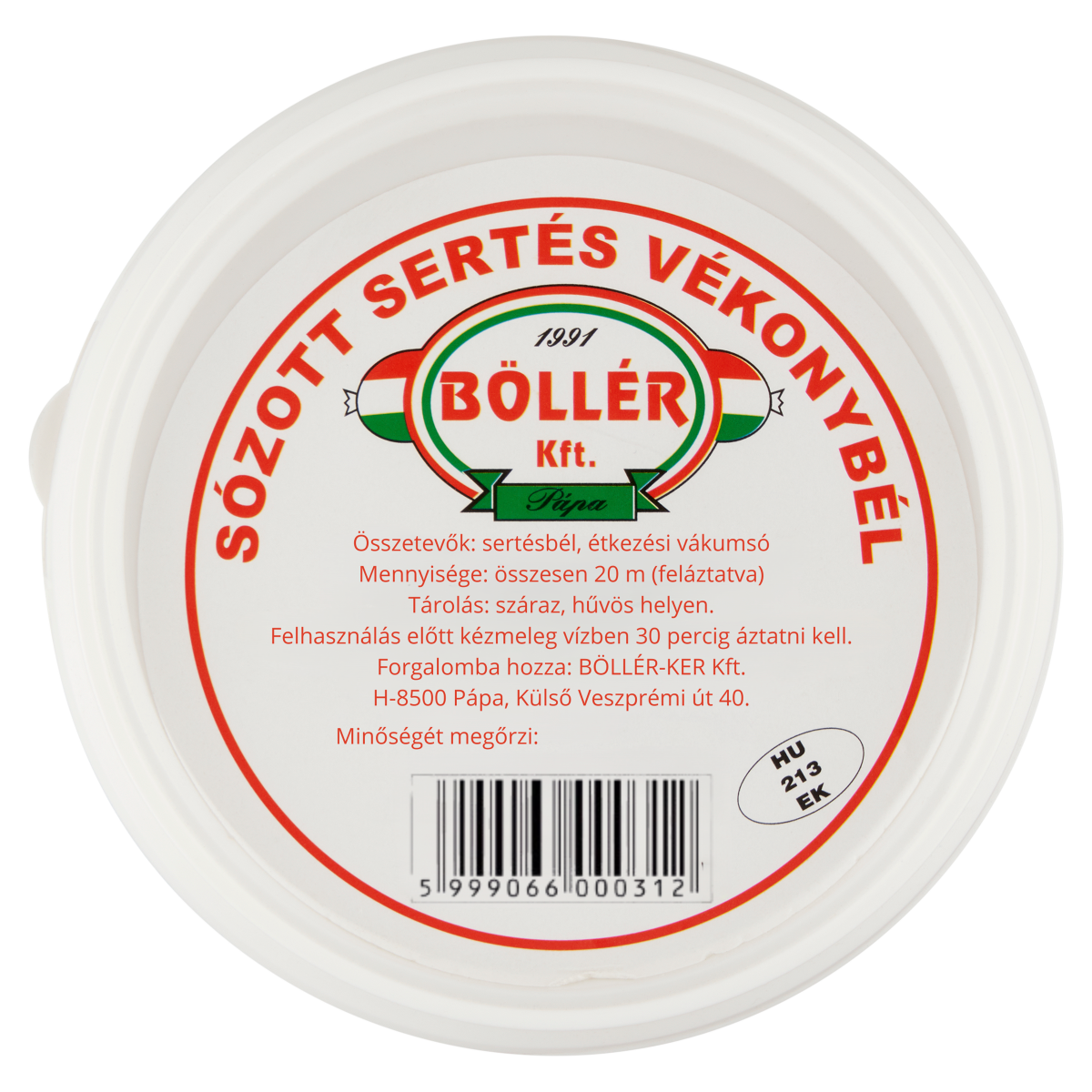 Böllér sózott sertés vékonybél 20 m 250 g