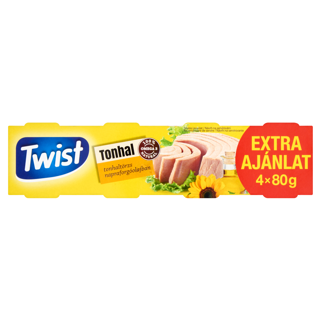 TWIST tonhaltörzs napraforgóolajban 4 x 80 g (320 g)