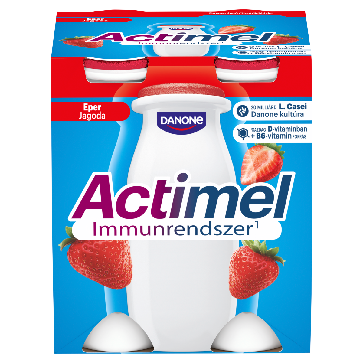 DANONE Actimel eperízű zsírszegény joghurtalapú ital B6- és D-vitaminnal 4 x 100 g (400 g)