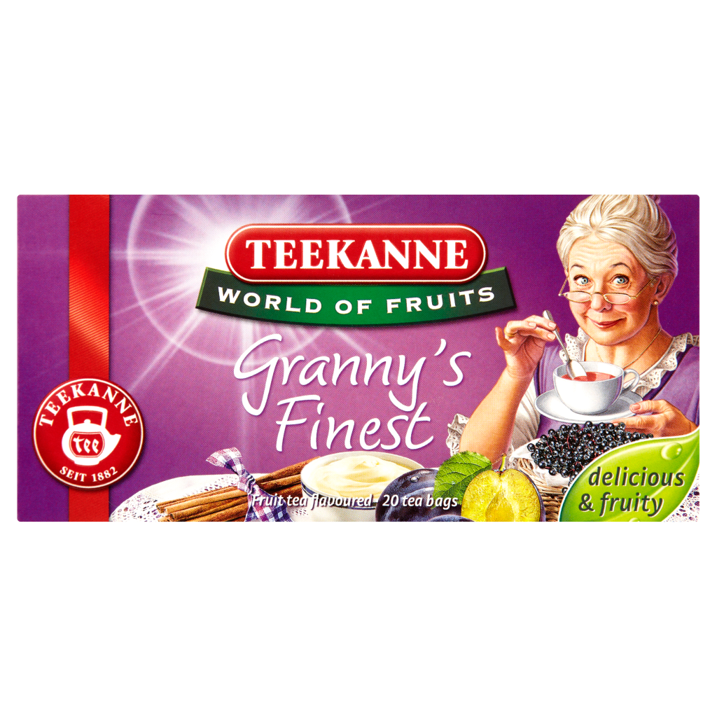 TEEKANNE World of Fruits Granny's Finest bodza-, vanília- és szilvaízű gyümölcstea 20 filter 50 g