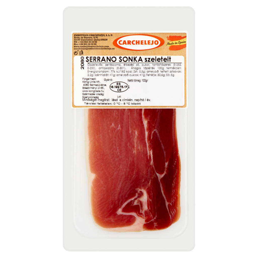 König Carchelejo szeletelt Serrano sonka 100 g
