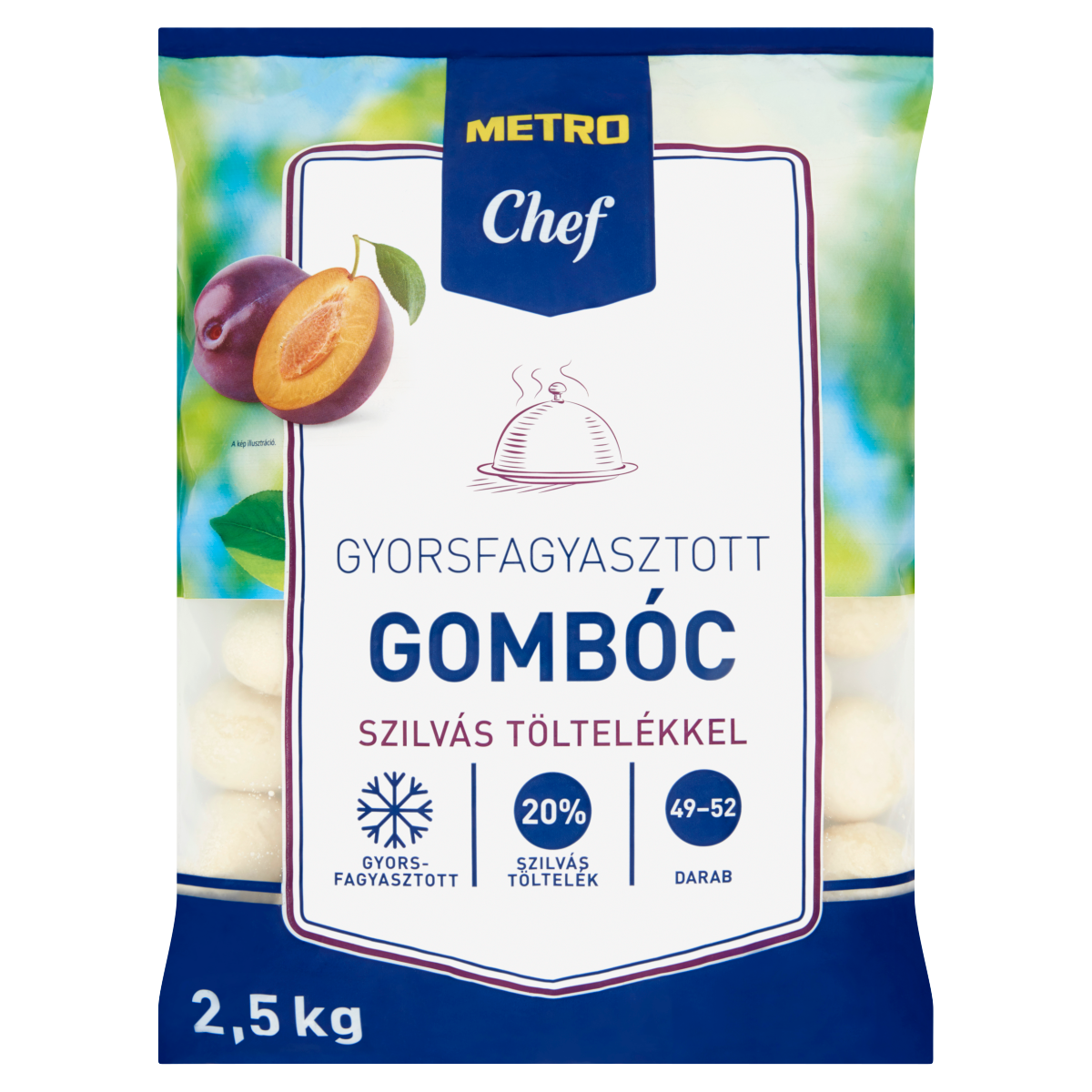METRO Chef Gyorsfagyasztott Gombóc Szilvás Töltelékkel 2,5 kg
