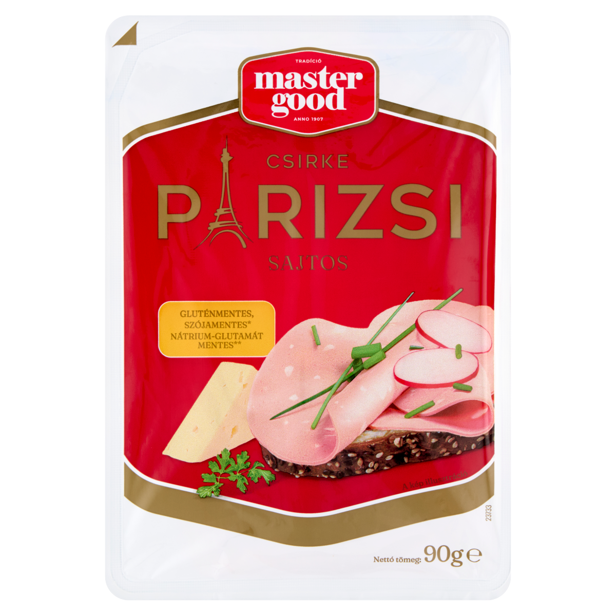 master good sága master good füstlizer szeletelt sajtos párizsi 90 g