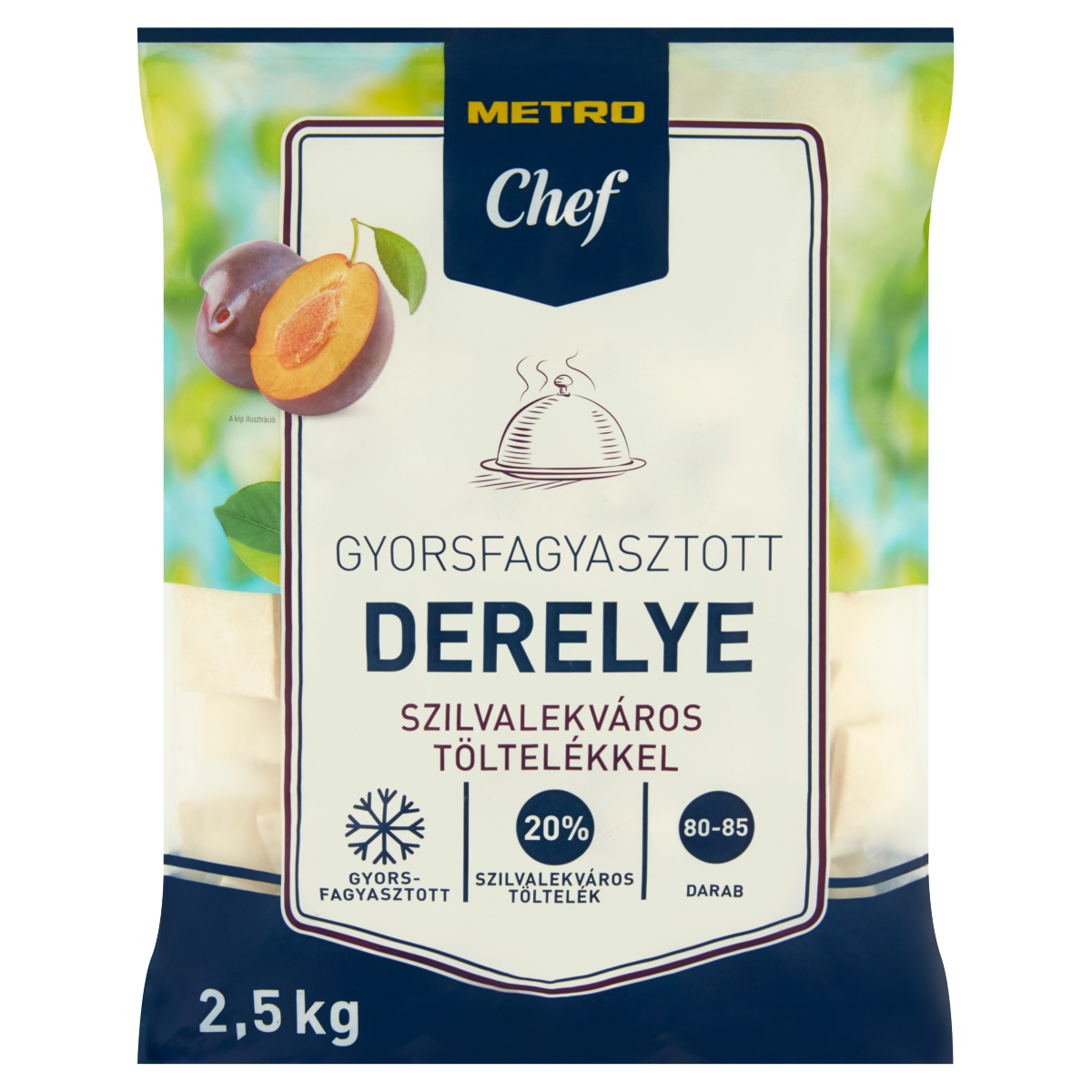 METRO Chef Gyorsfagyasztott Derelye Szilvalekváros Töltelékkel 2,5 kg