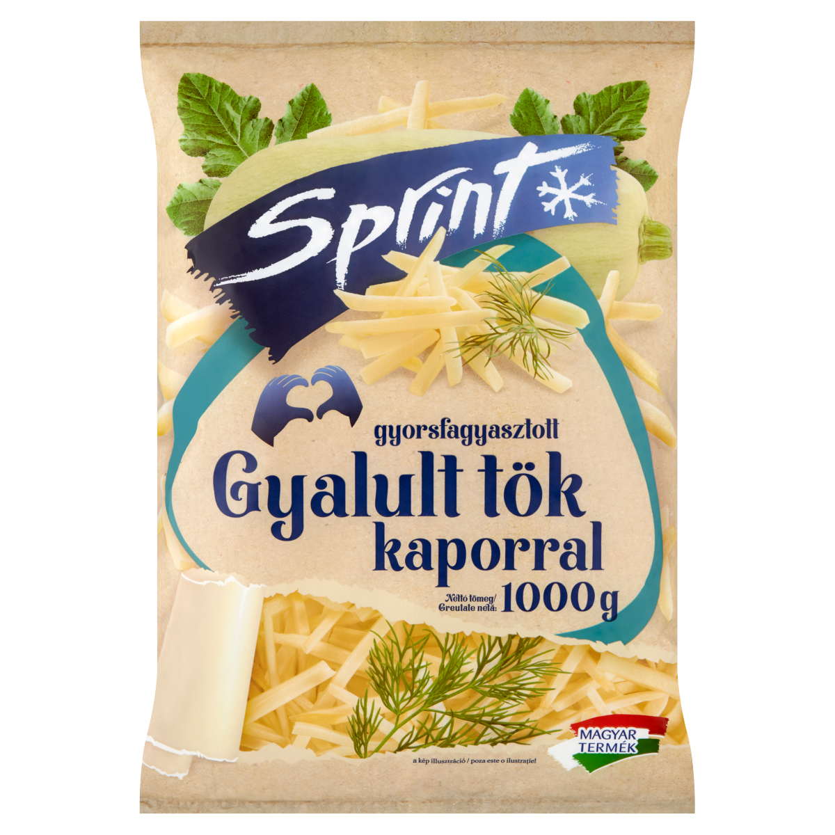 Agrosprint Gyorsfagyasztott Gyalult Tök Kaporral 1 kg