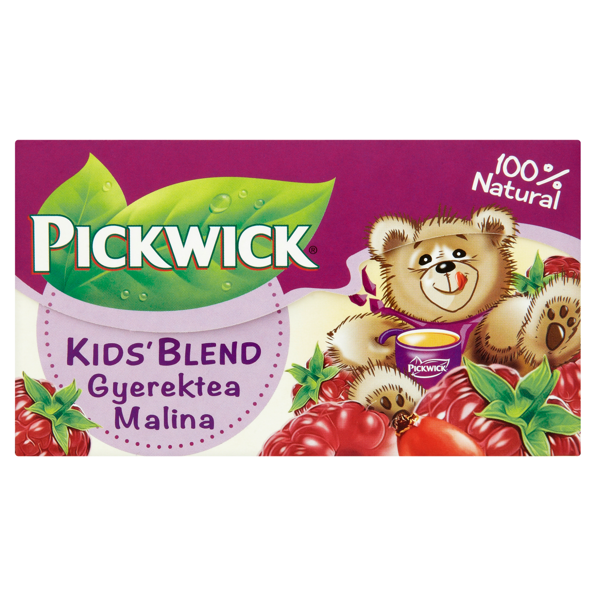 PICKWICK Gyerektea málnaízű rooibos tea málnadarabokkal 20 filter 30 g