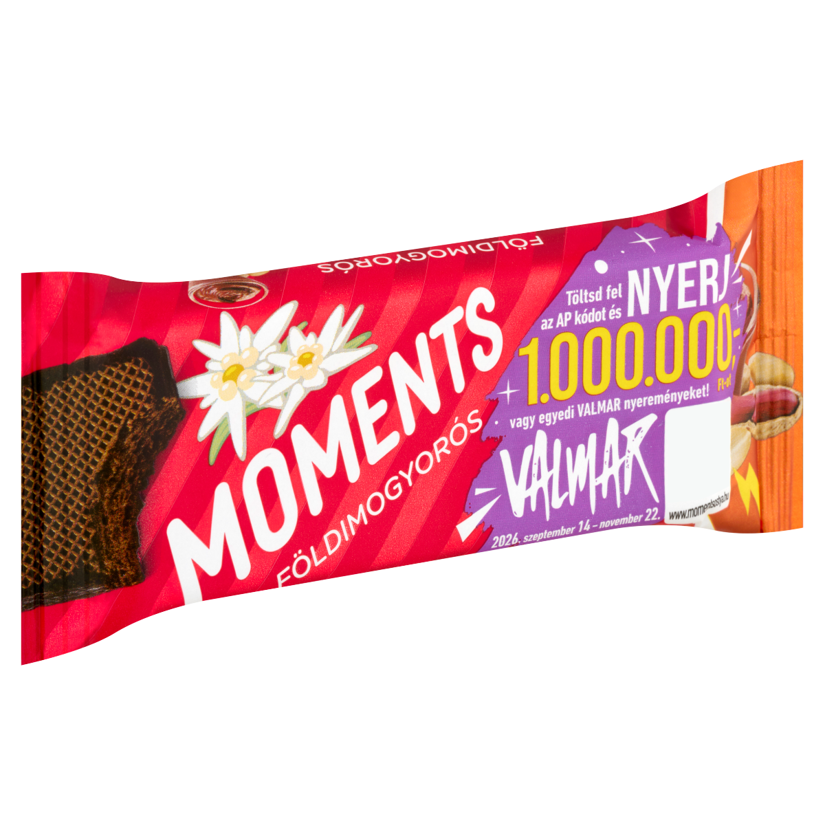 Moments kakaós bevonómasszába mártott, földimogyorós krémmel töltött ostyaszelet 45 g