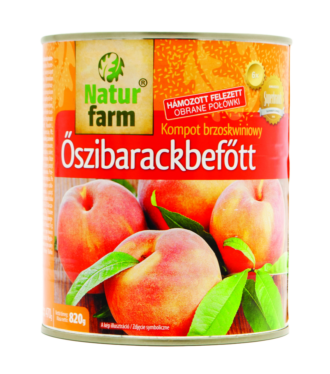 Natur farm Őszibarack Felezett 820 g