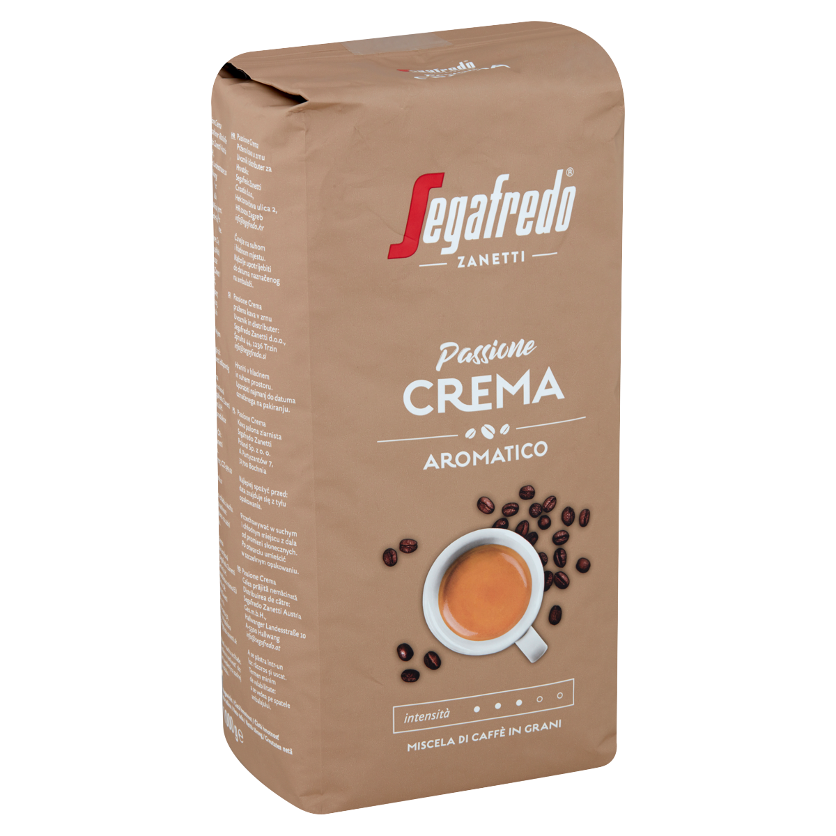 Segafredo Zanetti Passione Crema Aromatico Szemes Pörkölt Kávé 1 kg