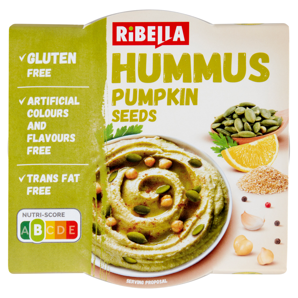 RIBELLA Hummus csicseriborsó krém tökmaggal 200 g