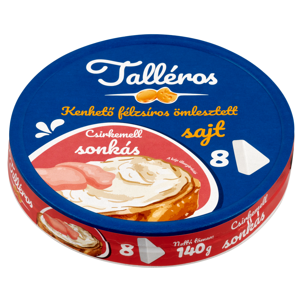 Talléros csirkemell sonkás kenhető, félzsíros, ömlesztett sajt 8 db 140 g