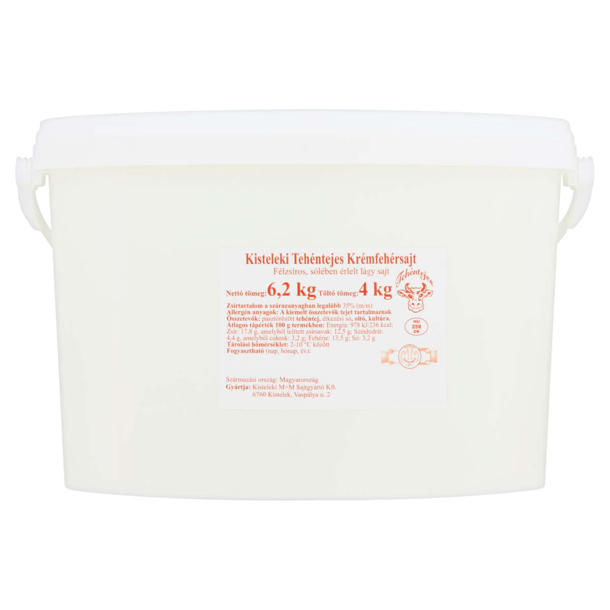 Kisteleki Tehéntejes Krémfehérsajt 4 kg