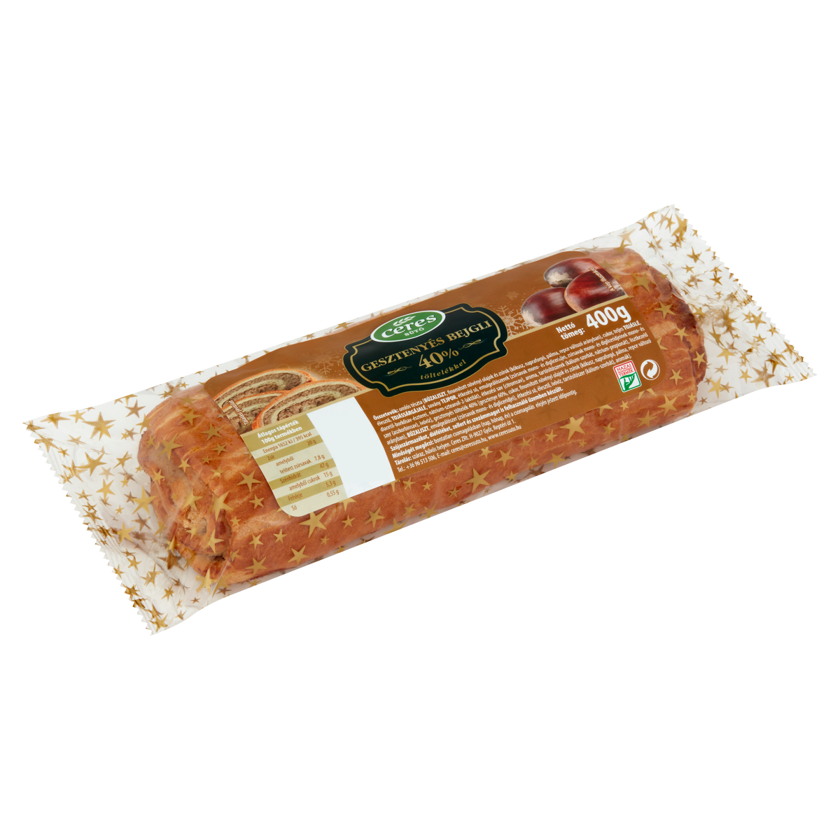 Ceres gesztenyés bejgli 40% töltelékkel 400 g