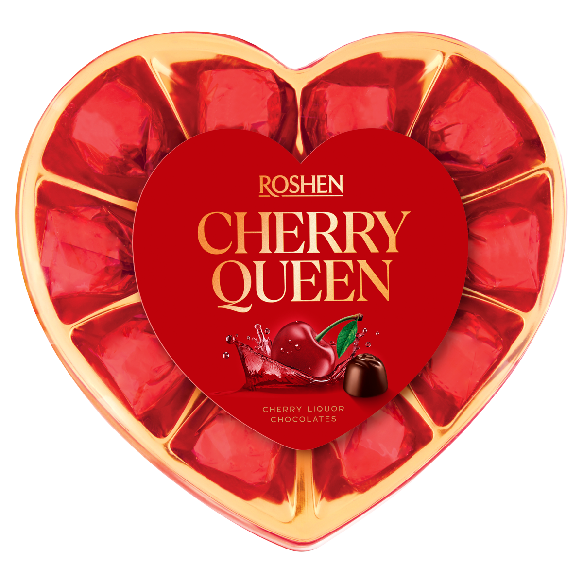 ROSHEN Cherry Queen étcsokoládés alkoholos-meggyes bonbon 122 g