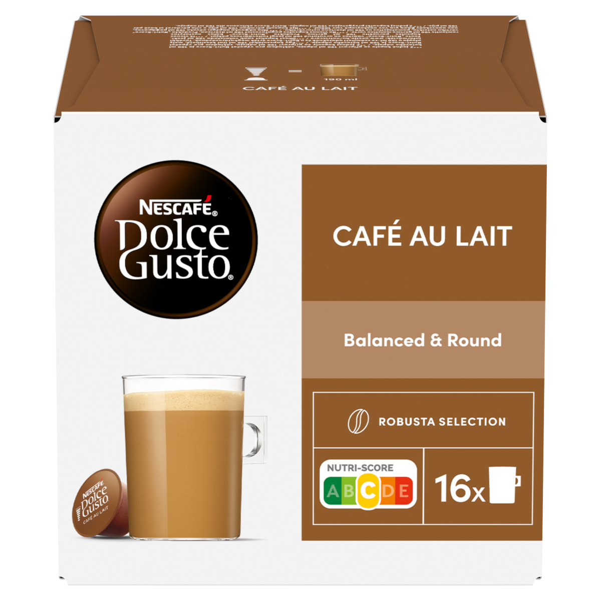 Dolce Gusto NESCAFÉ Café au Lait Tejes Kávékapszula 160 g 16 db