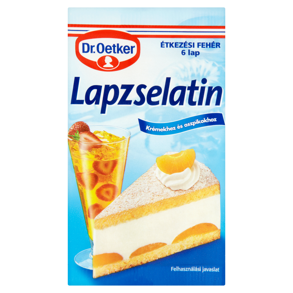 Dr. Oetker Lapzselatin fehér 6 lap 10 g