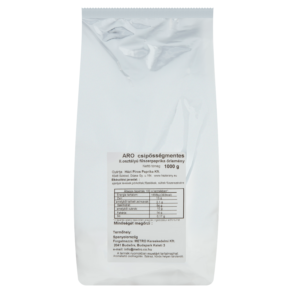 aro Csípősségmentes Fűszerpaprika Őrlemény 1 kg