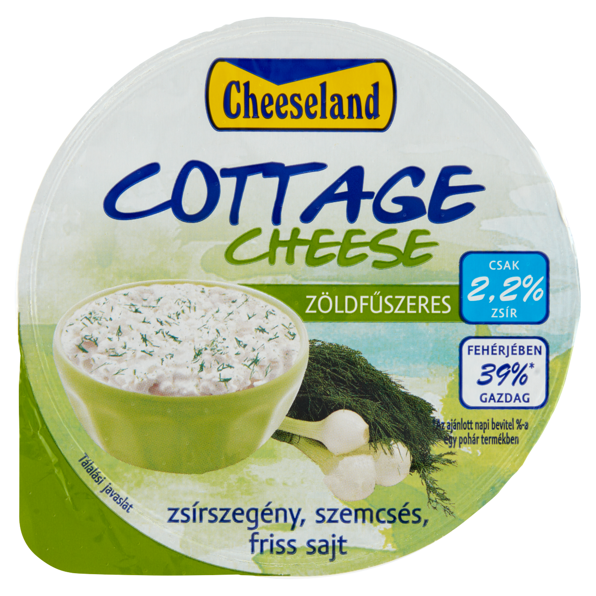 Cheeseland zöldfűszeres, zsírszegény, szemcsés, friss sajt 150 g