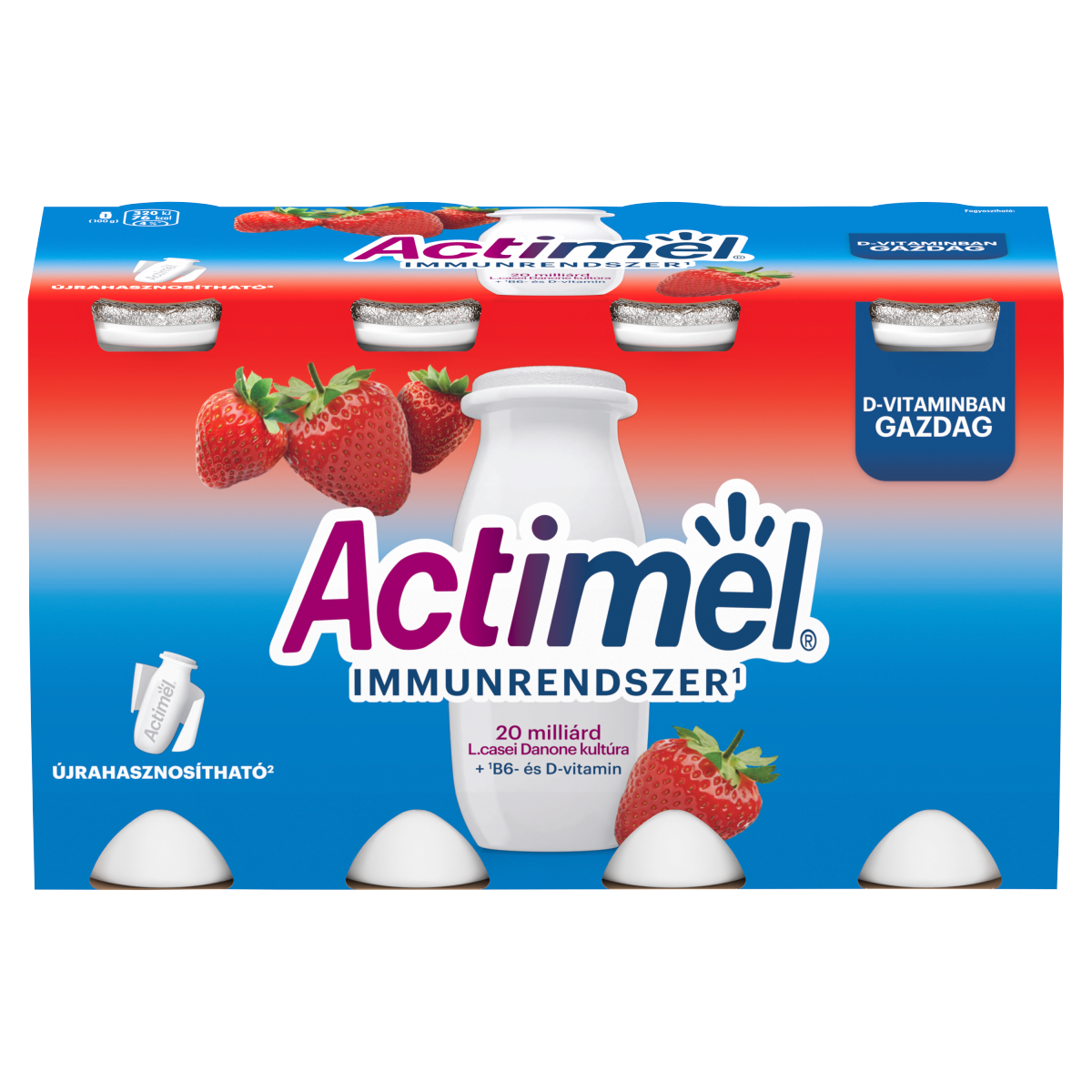 DANONE Actimel eperízű zsírszegény joghurtalapú ital B6- és D-vitaminnal 8 x 100 g (800 g)
