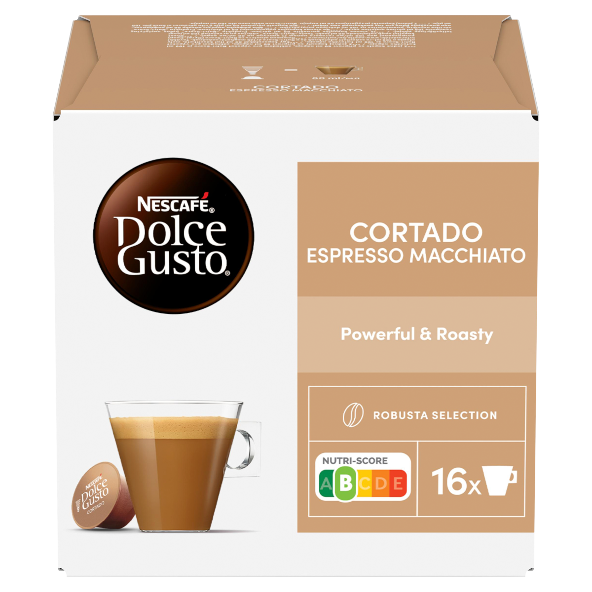 Dolce Gusto NESCAFÉ Cortado Espresso Macchiato tejes kávékapszula 16 db 100,8 g
